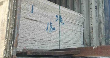 德州 芝麻白花岗岩石材3.0公分光面毛板装柜出货