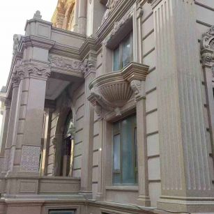 德州 黄金麻花岗岩光面别墅外墙干挂施工完成