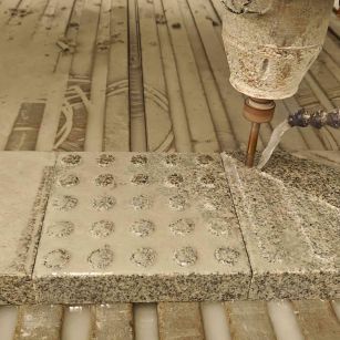 德州 芝麻白花岗岩石材盲人石、盲道石、盲点石