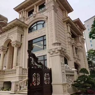 德州 黄金麻花岗岩别墅外墙干挂效果展示