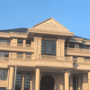 德州黄金麻别墅外墙干挂石材效果示例