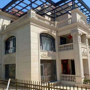 德州 黄金麻花岗岩荔枝面别墅外墙干挂