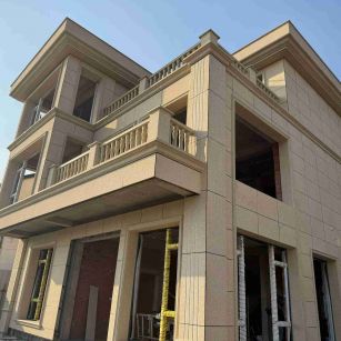 德州 黄金麻花岗岩石材荔枝面外墙干挂效果展示