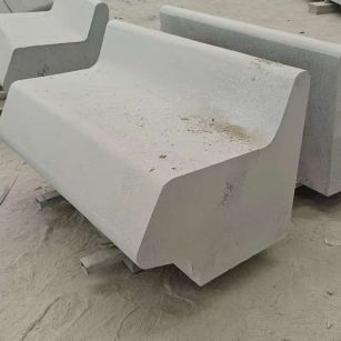 德州 芝麻白花岗岩异形坐凳，石凳