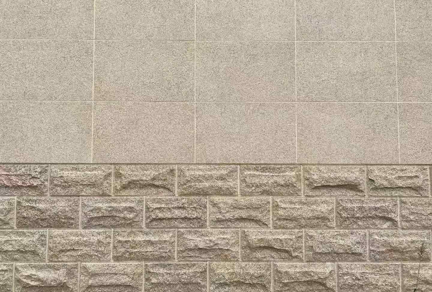 德州 黄金麻自然面蘑菇石配荔枝面干挂