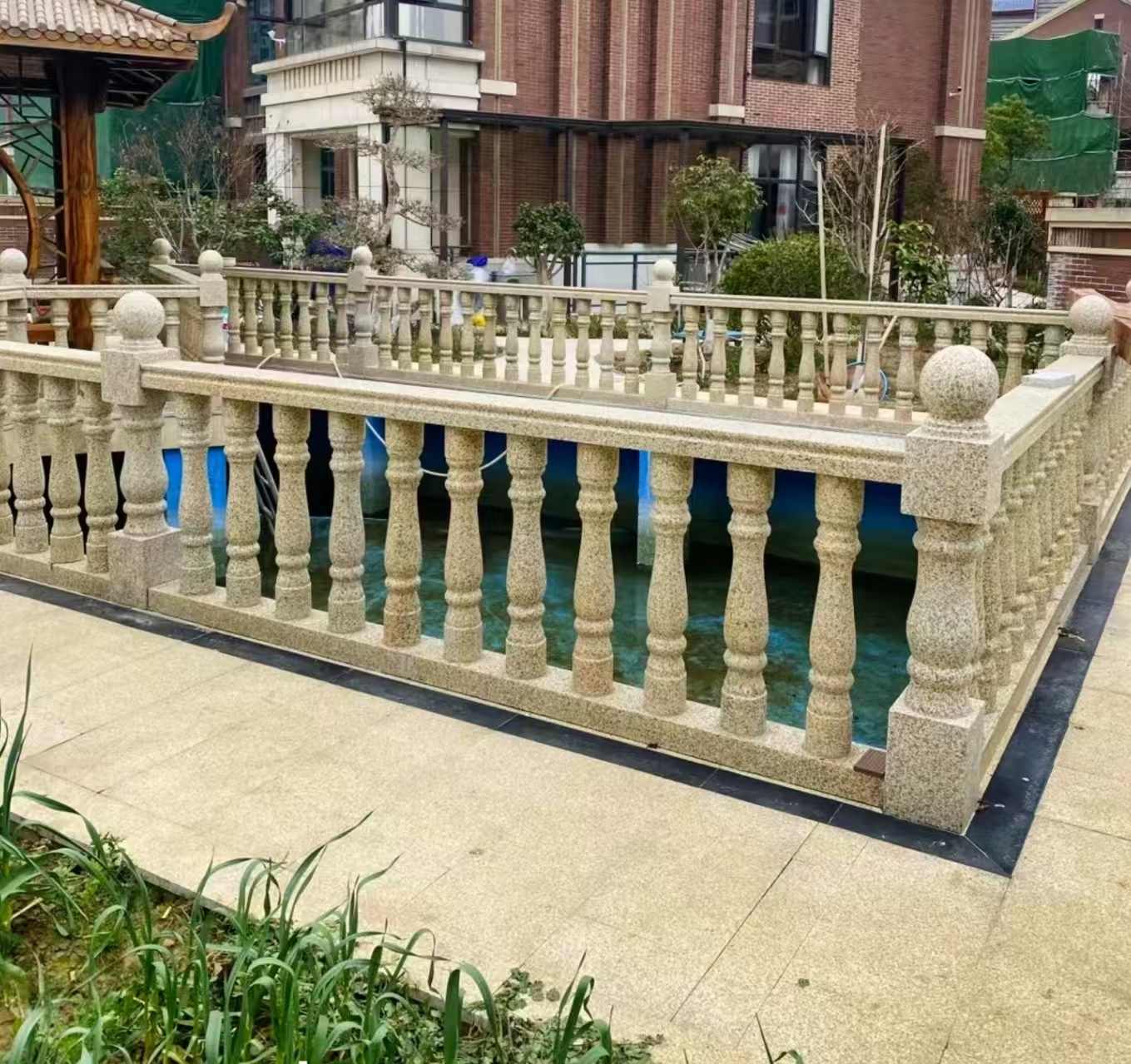 德州黄金麻花岗岩石材栏杆，扶手，将军柱，花瓶柱