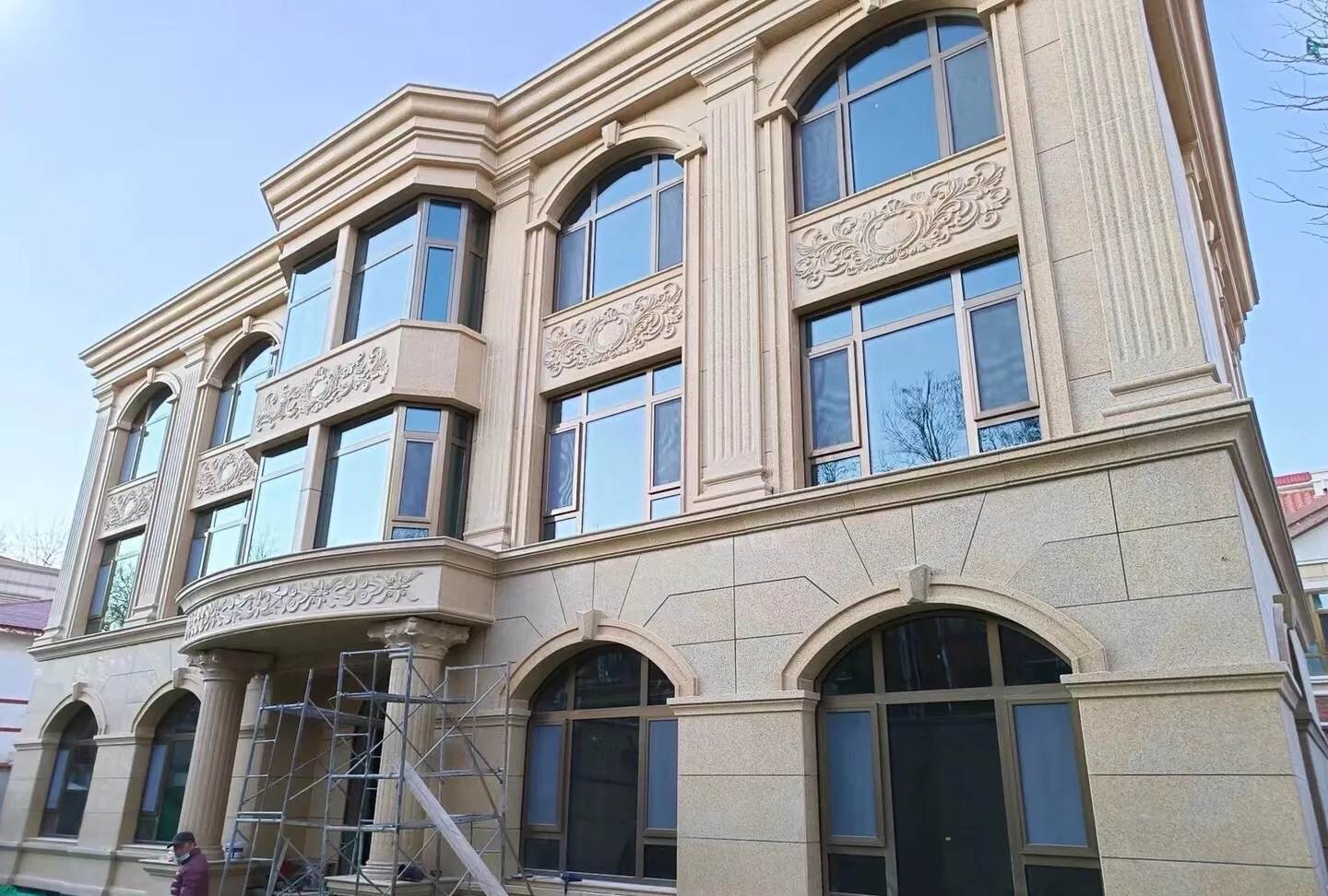 德州 黄金麻花岗岩别墅外墙干挂