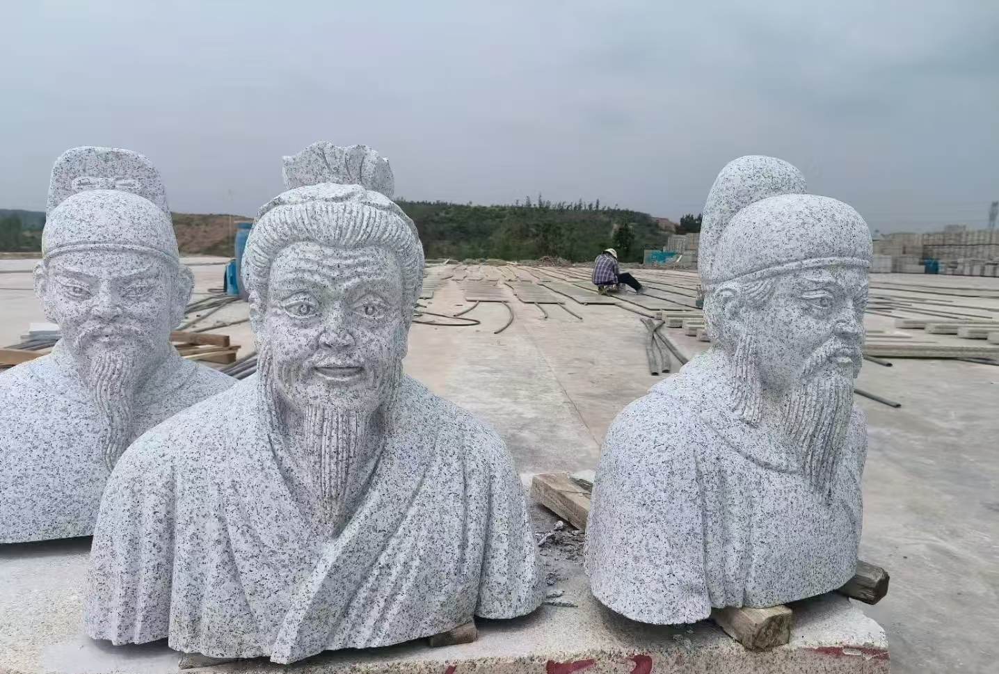 德州 白麻花岗岩石材人物立体雕刻