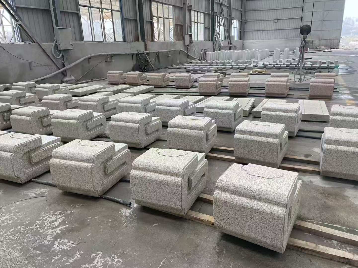 德州 白麻花岗岩异形加工-石凳，坐凳