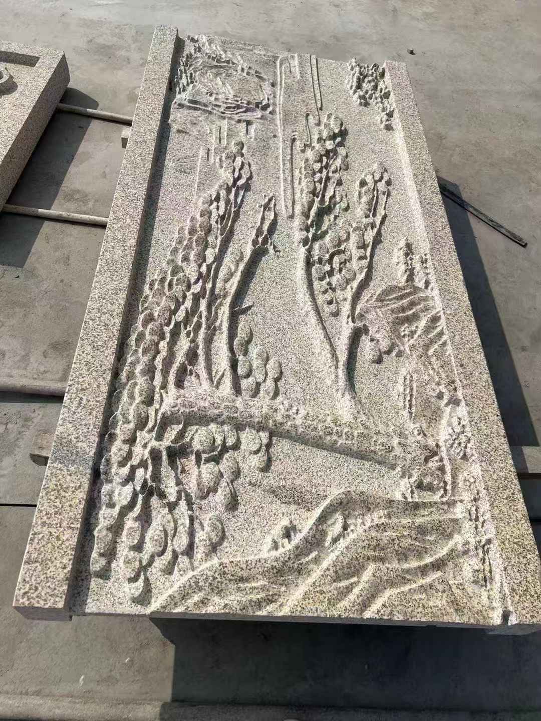 德州 黄金麻雕刻板浮雕迎客松